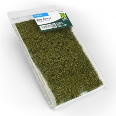 6mm Weed Tuft - Early Autumn Green-ochre Fiber Tufts with Small Leaves (170x110mm)
