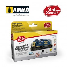 Rail Center Acrylic Colours Set - Classic American Locomotives Vol.1 (6x 15ml)