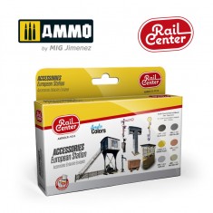 Rail Center Acrylic Colours Set - Accessories European Station (6 jars, 15ml each)