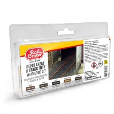 Rail Center Depot Areas and Track Filth Weathering Set (4 Enamels & 1 Pigment, 35ml)