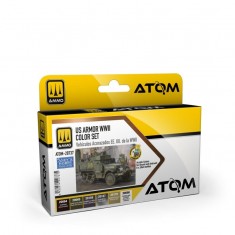 Acrylic Paints set - ATOM #WWII US Armour Colours (6 jars, 20mL each)