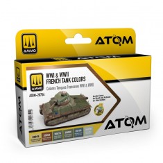 ATOM Acrylic Paints - WWI / WWII French Tank Colours (6 jars, 20ml each)