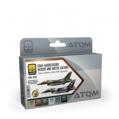 ATOM Acrylic Paints - USAF Aggressors Desert and Artic Colours (6 jars, 20ml each)