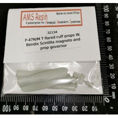 1/32 Republic P-47N/M Flared Cuff Props w/Bendix Scintilla Magneto & Prop Governor