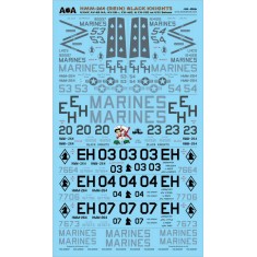 1/48 USMC AV-8B NA / B+, CH-46E/53E HMM-264 Black Knights Decal for Hasegawa/Academy