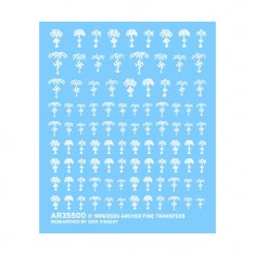 1/35 Afrika Korps/Dak Palm Insignias (White, Nano Film Decals)