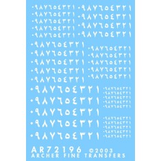 1/72 Arabic Numbers (White) 