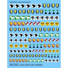 1/35 UK Independent Armoured Brigade Unit Signs 1943 - 1945 (Waterslide Decals)