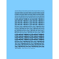 Waterslide Decals for Generic Stencil Style and non-Stencil Style Numbers (black)