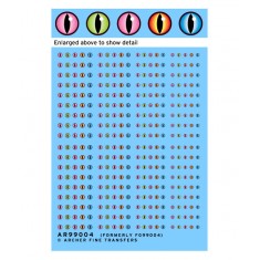 Creature Eyeball Decals w/Slit Pupils #Small (Waterslide Decals)
