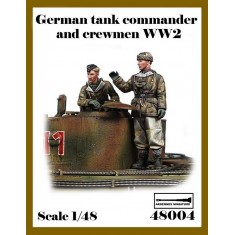 1/48 WWII German Tank Commander & Crewman (2 figures)