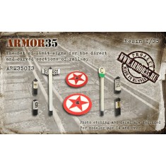 1/35 Railway Limit Signs Set for the Direct and Curved Sections