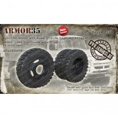 1/35 ZIL-130 KAMA 0-40BM Under Load Highway Wheels for Zvezda/AVD