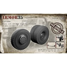 1/35 KrAZ-256 Wheel set ID-304 Highway Ver. (10pcs + 1 spare + front beam)