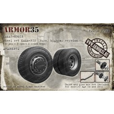 1/35 KAMAZ-53215 Wheel set KAMA-310 (Euro), Highway Ver (10pcs+1 spare+front Beam)