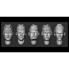 1/35 5x Heads of Wounded German Tank Crews