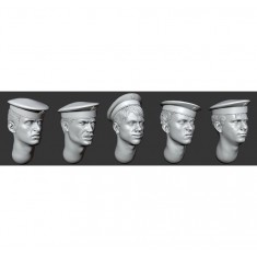 1/35 WWII Soviet Sailors Head x5 (Set 1)