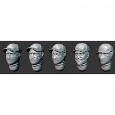 1/35 Russian Soldiers Head x5 In Buffs (Set 2)