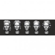 1/35 Female Head x5 (Set 6)