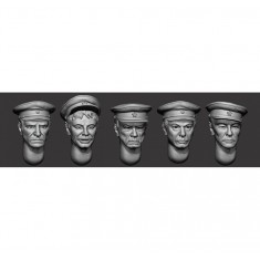 1/35 WWII Soviet Officer's Heads with Caps set #3