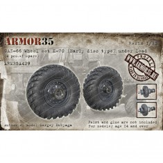 1/35 GAZ-66 Wheel set K-70 Early Disc Type Under Load (4 pcs & 1 spare)