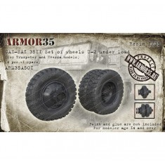 1/35 GAZ-SAZ 3511 Set of Wheels U-2, Under Load (6pcs +1 Spare) for Trumpeter/Zvezda kit