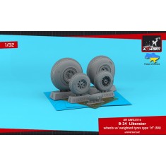 1/32 B-24 Liberator Wheels w/Weighted Tyres Type "D" (Ra)