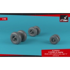 1/48 Bell Boeing OV-22 Osprey Wheels w/Weighted Tires Type "A"