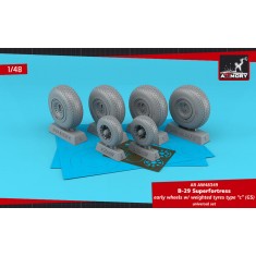 1/48 B-29 Superfortress Early Wheels w/Weighted Tyres Type "C" (Gs) & Pe Hubcaps