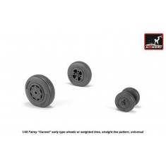 1/48 Fairey "Gannet" Early Type Wheels w/Weighted Straight Pattern Tyres