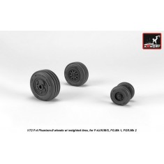 1/72 F-4J/K/M/S Phantom-II/FG.Mk 1/FGR.Mk 2 Wheels w/Weighted Tyres (late)