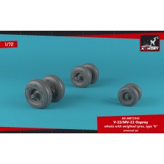 1/72 Bell Boeing OV-22 Osprey Wheels w/Weighted Tires Type "B"