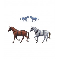1/12 2x Resin Horse for Stage Coach 1848