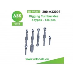 1/32 Rigging Turnbuckles 4 Types (136 pcs)