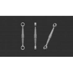 1/32 Turnbuckles: Halfround L7.5mm Eyelet 1.1mm (x25), Oval L7.0mm Eyelet 1.0 mm (x25)