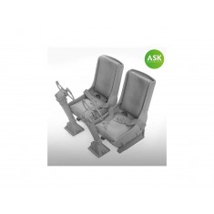 1/48 B-25 Mitchell Pilot Seats with Seat Belts and Control Columns (3D Printed)