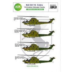 Decals for 1/32 Bell AH-1G Cobra 11th Aviation Helicopter Cavalry