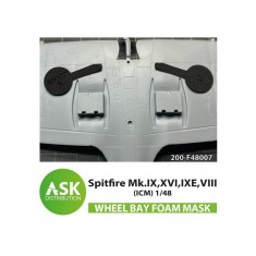 1/48 Spitfire Mk.IX, XVI, IXE, VIII Foam Flexibel Wheel Bay Mask for ICM kit