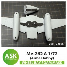 1/72 Me 262A Wheel Bay Flexible Foam Mask for Arma Hobby Kit