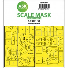 1/32 B-25H Mitchell Double-Sided Express Fit Mask for Hk Models
