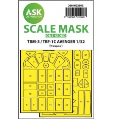 1/32 TBM-3/TBF-1C One-Sided Express Fit Mask For Trumpeter kit