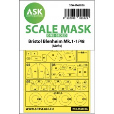 1/48 Bristol Blenheim Mk.I One-sided Paint Masking for Airfix kits