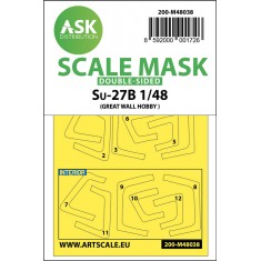 1/48 SU-27 Flanker B Double-sided Paint Masking for Great Wall Hobby kits