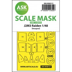 1/48 J2M3 Raiden One-sided Express Self-adhesive Pre-cutted Masking for Hasegawa