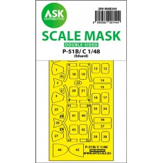 1/48 P-51B/C Mustang Double-sided Express Fit Mask for Eduard kits