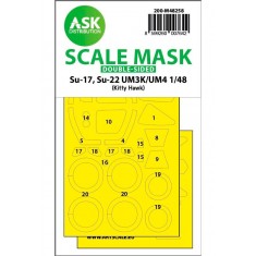 1/48 Su-17, Su-22 UM3K/UM4 Double-sided Express Fit Mask for Kitty Hawk kits