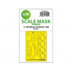 1/48 F-16D Block 30/40/50 One-sided Self-adhesive Express Mask for Kinetic kits