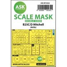 1/72 B-25C/D Mitchell Double-sided Paint Masking for Airfix