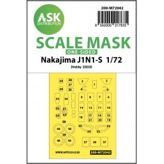 1/72 Nakajima J1N1-S One-sided Painting Masking for Hobby2000 / Fujimi kits