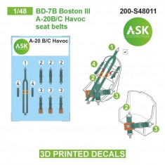 1/48 Bd-7B Boston Iii / A-20B/C Havoc Seat Beltsed 3D-printed Decals